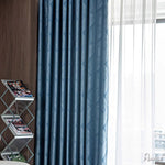 Anvige Home Textile European Curtain ANVIGE Modern Blue Color Geometry Jacquard,Grommet Window Curtain Blackout Curtains For Living Room,52''Wx63''L,1 Panel