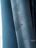 Anvige Home Textile European Curtain ANVIGE Modern Blue Color Geometry Jacquard,Grommet Window Curtain Blackout Curtains For Living Room,52''Wx63''L,1 Panel