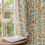 Anvige Home Textile Pastoral Curtain ANVIGE Pastoral Cotton Linen Colorful Flowers Printed,Grommet Window Curtain Blackout Curtains For Living Room,52''Wx63''L,1 Panel