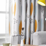 Anvige Home Textile Pastoral Curtain ANVIGE Pastoral Yellow Leaves,Blackout Grommet Window Curtain Blackout Curtains For Living Room,52''Wx63''L,1 Panel