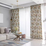 Anvige Home Textile Pastoral Curtain Copy of ANVIGE Pastoral High Quality Green Color Bird and Flower Printed,Grommet Window Curtain Blackout Curtains For Living Room,52''Wx63''L,1 Panel