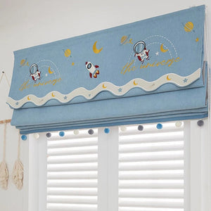 Anvige Home Textile Roman Shade Anvige Flat Roman Shades,Hardware For Installation Included,Window Treatment,Custom Roman Blinds ,Cartoon Blue Color