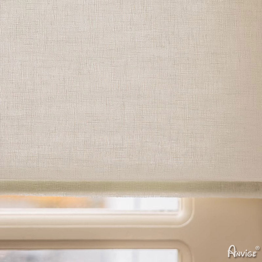 Anvige Home Textile Roman Shade Copy of Anvige Flat Roman Shades,Hardware For Installation Included,Window Treatment,Custom Roman Blinds ,Natural Linen Color