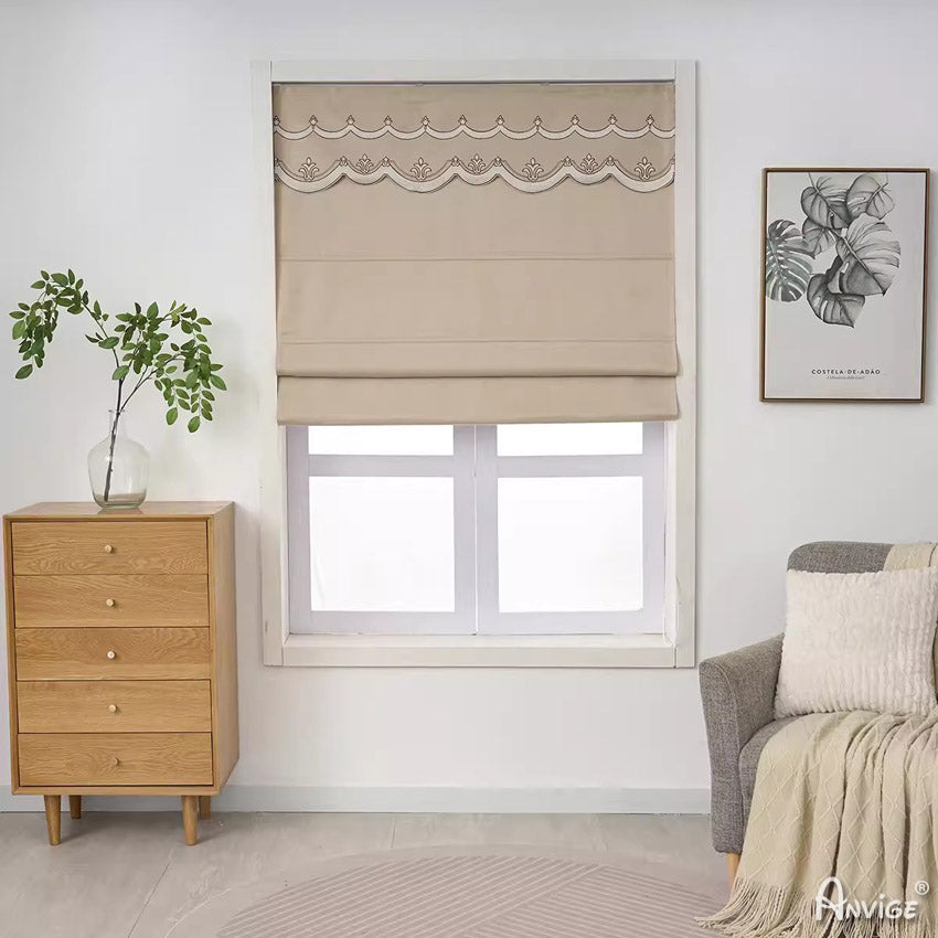 Anvige Home Textile Roman Shade Anvige Flat Roman Shades,Hardware For Installation Included,Window Treatment,Custom Roman Blinds,Style 109