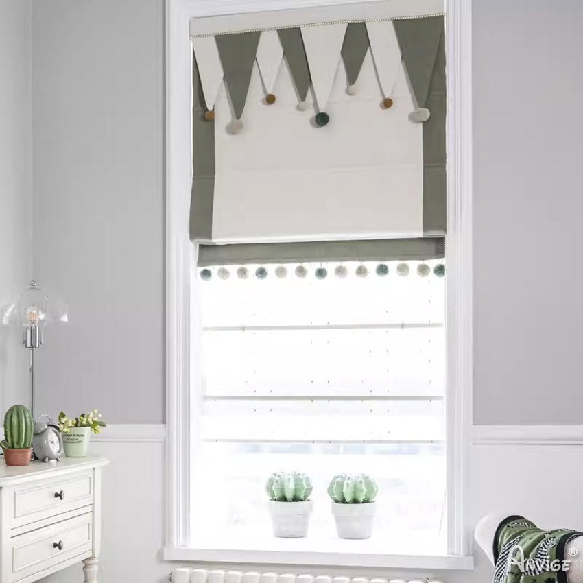 Anvige Home Textile Roman Shade Anvige Flat Roman Shades,Hardware For Installation Included,Window Treatment,Custom Roman Blinds,Style 347