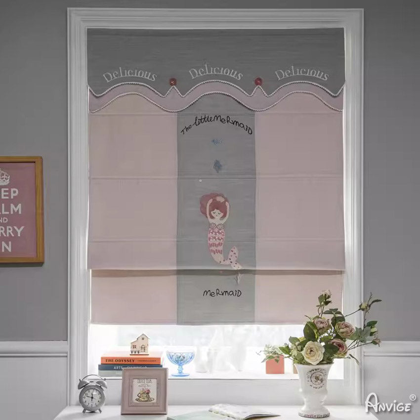 Anvige Home Textile Roman Shade Anvige Flat Roman Shades,Hardware For Installation Included,Window Treatment,Custom Roman Blinds,Style 372