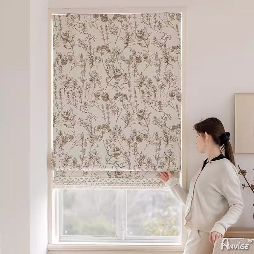Anvige Home Textile Roman Shade Anvige Flat Roman Shades,Hardware For Installation Included,Window Treatment,Custom Roman Blinds,Style 63