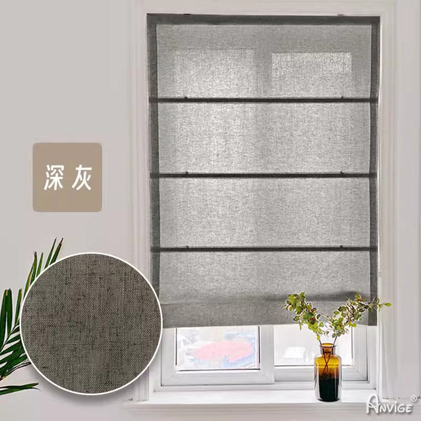 Anvige Home Textile Roman Shade Anvige Flat Sheer Roman Shades,Hardware For Installation Included,Window Treatment,Custom Sheer Roman Blinds ,Solid Grey Color