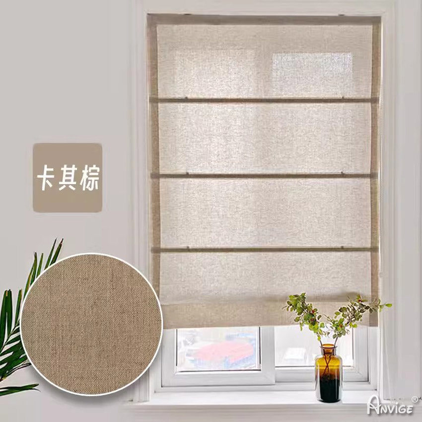 Anvige Home Textile Roman Shade Anvige Flat Sheer Roman Shades,Hardware For Installation Included,Window Treatment,Custom Sheer Roman Blinds ,Solid Khaki Color