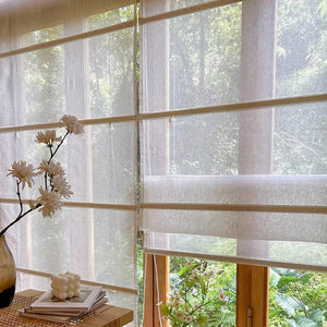 Anvige Home Textile Roman Shade Anvige Sheer Flat Roman Shades,Hardware For Installation Included,Window Treatment,Custom Sheer Roman Blinds,Linen Fabric