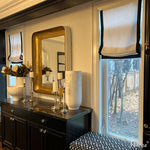 White With Black Border Trims Flat Relax Roman Shade For Living Room blackout roman shades custom roman shades flat roman shades Curtains