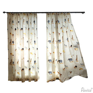 ANVIGE Cartoon Children Animals Printed,Grommet Window Curtain Blackout Curtains For Living Room,52''Wx63''L,1 Panel