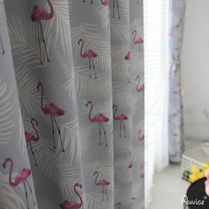 ANVIGE High Quality Cartoon Flamingo Printed,Grommet Window Curtain Blackout Curtains For Living Room,52''Wx63''L,1 Panel