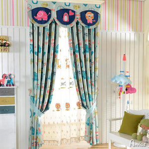 ANVIGE Cartoon Animal Printed Customized Curtains Luxury Valance,Blackout and Sheer Window Curtain With Grommet Top,52''Wx84''L,1 Panel