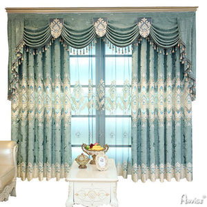 ANVIGE European Chenille Jacquard Shade Cloth Curtain Drapes For Living Room Bedroom  Customized Valance,Blackout and Sheer Window Curtain With Grommet Top,52''Wx84''L,1 Panel
