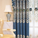 Anvige Home Textile Luxury Curtain ANVIGE European Embroidered Curtains Luxury Valance,Custom Made Blackout Window Drapes For Living Room