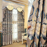 Anvige Home Textile Luxury Curtain ANVIGE European High Quality Thickening Embroidered Curtain With Valance,Custom Made Blackout Window Drapes For Living Room