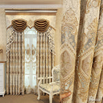 Anvige Home Textile Luxury Curtain ANVIGE European Luxury Embroidered,Customized Valance,Blackout Window Curtains For Living Room