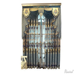 Anvige Home Textile Luxury Curtain ANVIGE European Retro Embroidered Curtain With Valance,Custom Made Blackout Window Drapes For Living Room
