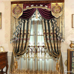 Anvige Home Textile Luxury Curtain ANVIGE Luxury Embroidered Valance,Custom Made Blackout Window Curtains For Living Room