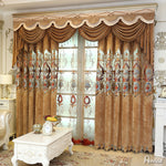Anvige Home Textile Luxury Curtain ANVIGE Luxury Thickening Embroidered,Customized Valance,Blackout Window Curtains For Living Room