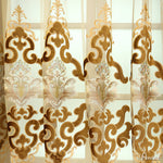 Anvige Home Textile Luxury Curtain ANVIGE New Arrival Coffee Embroidered Curtains,Customized Valance,Window Treatment For Living Room