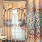 Anvige Home Textile Luxury Curtain ANVIGE New Embroidered Curtains Luxury Valance,Custom Made Blackout Window Drapes For Living Room
