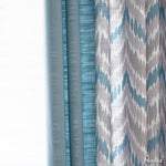 ANVIGE Modern Blue Color Geometric Waves,Grommet Window Curtain Blackout Curtains For Living Room,52''Wx63''L,1 Panel