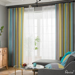 ANVIGE Modern ColorfuL Strips High Quality Printed,Grommet Window Curtain Blackout Curtains For Living Room,52''Wx63''L,1 Panel