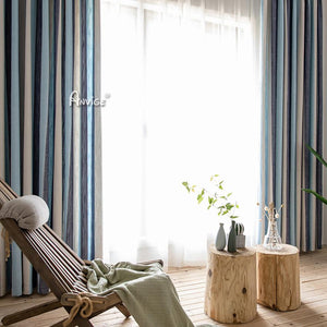 ANVIGE Modern Cotton Linen Colorful Striped Curtains,Grommet Window Cu –  Anvige Home Textile