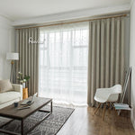 ANVIGE Modern Cotton Linen Curtains,Grommet Window Curtain Blackout Curtains For Living Room,52''Wx63''L,1 Panel