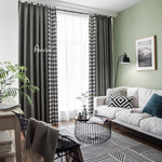 ANVIGE Modern Cotton Linen Geometric Rhombus,Grommet Window Curtain Blackout Curtains For Living Room,52''Wx63''L,1 Panel