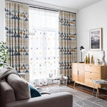 ANVIGE Modern Geometric Printed,Grommet Window Curtain Blackout Curtains For Living Room,52''Wx63''L,1 Panel
