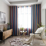 ANVIGE Modern Gradient Stripe Printing,Grommet Window Curtain Blackout Curtains For Living Room,52''Wx63''L,1 Panel