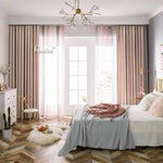 ANVIGE Modern Gradual Color Cotton Linen Printed,Grommet Window Curtain Blackout Curtains For Living Room,52''Wx63''L,1 Panel