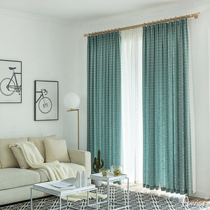 ANVIGE Modern High Quality Blue Striped,Grommet Window Curtain