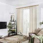 ANVIGE Modern Natural Cotton Linen Beige Color,Grommet Window Curtain Blackout Curtains For Living Room,52''Wx63''L,1 Panel