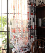 ANVIGE Modern Vintage Printed ,Grommet Window Curtain Blackout Curtains For Living Room,52''Wx63''L,1 Panel