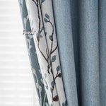 ANVIGE Pastoral Jacquard Leaves Curtains,Grommet Window Curtain Blackout Curtains For Living Room,52''Wx63''L,1 Panel