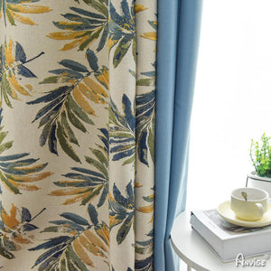 ANVIGE Garden Banana Leaves Printing,Grommet Window Curtain Blackout Curtains For Living Room,52''Wx63''L,1 Panel