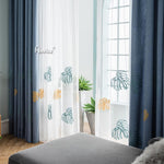 ANVIGE Garden Banana Tree Leaves Printed,Grommet Window Curtain Blackout Curtains For Living Room,52''Wx63''L,1 Panel
