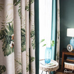 ANVIGE Garden Customized Banana Leaves Printed,Grommet Window Curtain Blackout Curtains For Living Room,52''Wx63''L,1 Panel