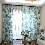 ANVIGE Garden Green Banana Leaves Printed,Grommet Window Curtain Blackout Curtains For Living Room,52''Wx63''L,1 Panel