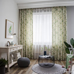 ANVIGE Garden Green Small Leaves Printed,Grommet Window Curtain Blackout Curtains For Living Room,52''Wx63''L,1 Panel