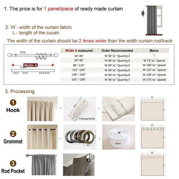 ANVIGE Garden High Quality Cotton Linen Printed,Grommet Window Curtain Blackout Curtains For Living Room,52''Wx63''L,1 Panel