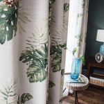 ANVIGE Garden Natural Plants Printed,Grommet Window Curtain Blackout Curtains For Living Room,52''Wx63''L,1 Panel