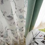 ANVIGE Natural Flowers High Quality Printed,Grommet Window Curtain Blackout Curtains For Living Room,52''Wx63''L,1 Panel