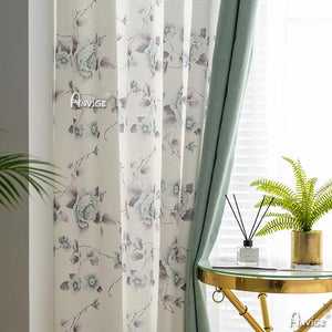 ANVIGE Natural Flowers High Quality Printed,Grommet Window Curtain Blackout Curtains For Living Room,52''Wx63''L,1 Panel