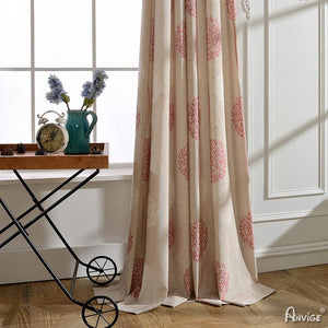 ANVIGE Pastoral Cotton Linen Natural Dandelion Printed,Grommet Window Curtain Blackout Curtains For Living Room,52''Wx63''L,1 Panel