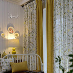 ANVIGE Pastoral Cottton Linen Printed,Grommet Window Curtain Blackout Curtains For Living Room,52''Wx63''L,1 Panel